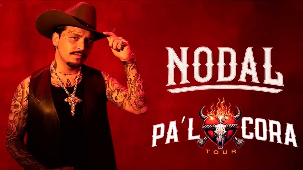 Cartel oficial de Christian Nodal en pose promocional del Tour Pa'l Cora, gira que llegará a la Arena GNP de Acapulco.