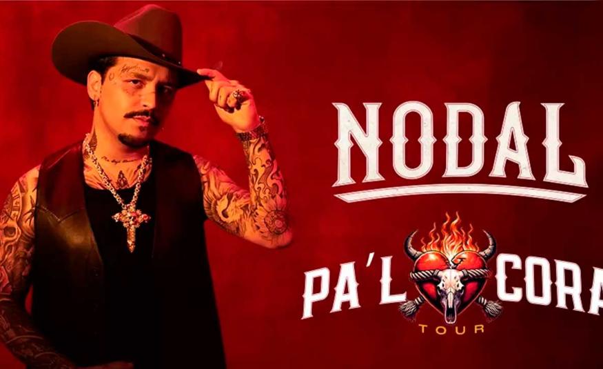 Cartel oficial de Christian Nodal en pose promocional del Tour Pa'l Cora, gira que llegará a la Arena GNP de Acapulco.