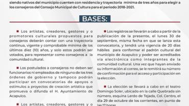 Convocatoria Consejeros Culturales Acapulco